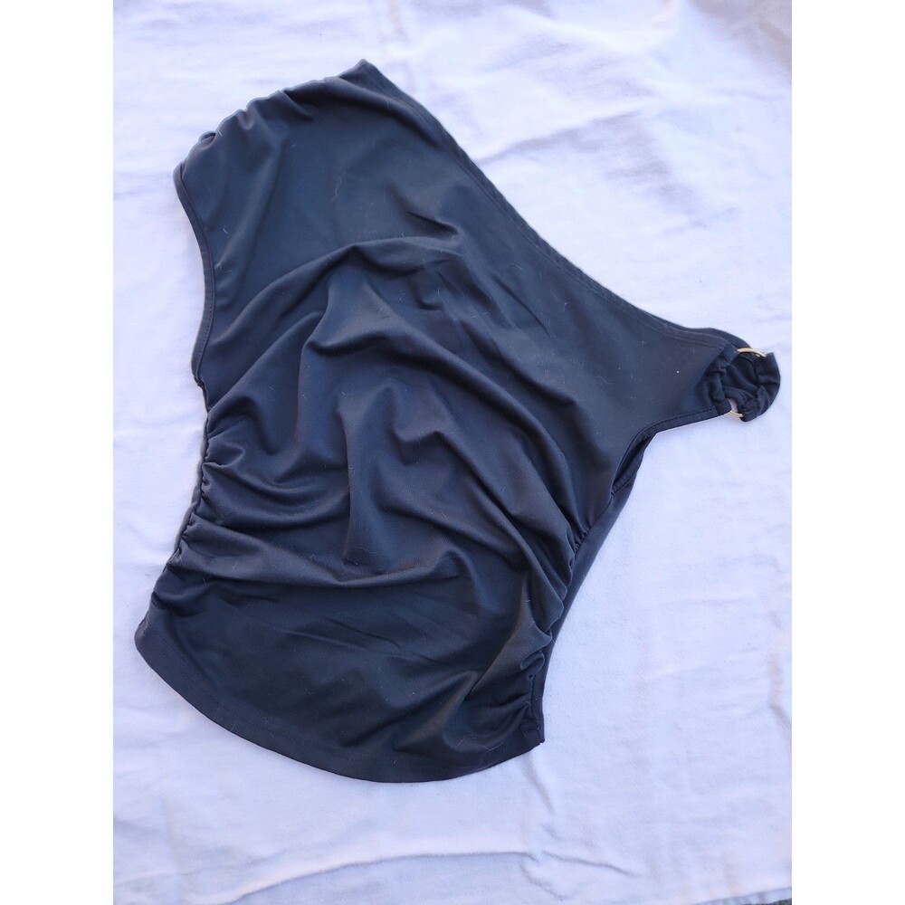 SHEIN Women Black One Shoulder CropTop Size XS Asymmetric Ruched Side Party Club